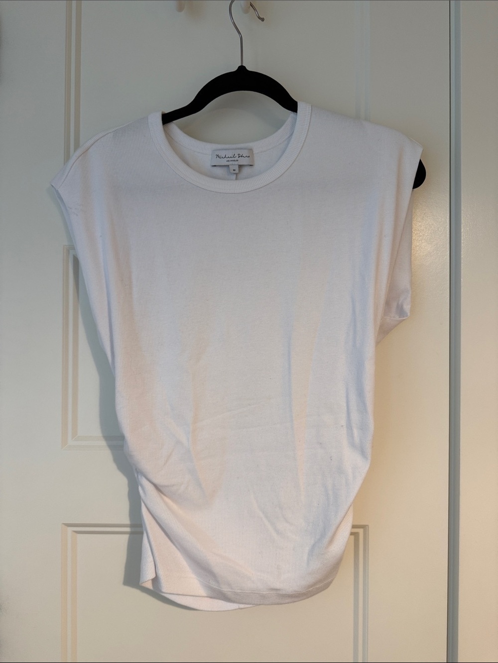 Michael Stars White Cap-Sleeve Crewneck Tank